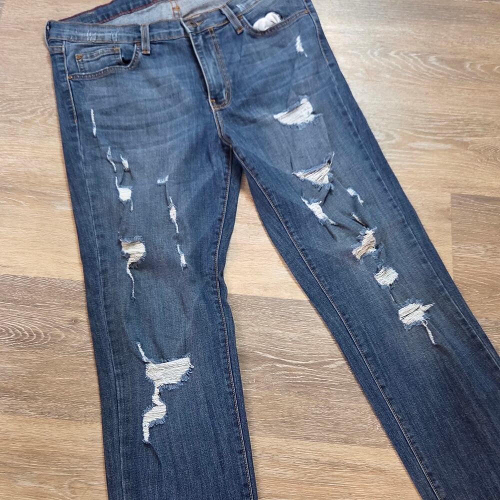 Angry Rabbit Denim Jeans with Tan Stitching Distressed - Picture 3 of 9